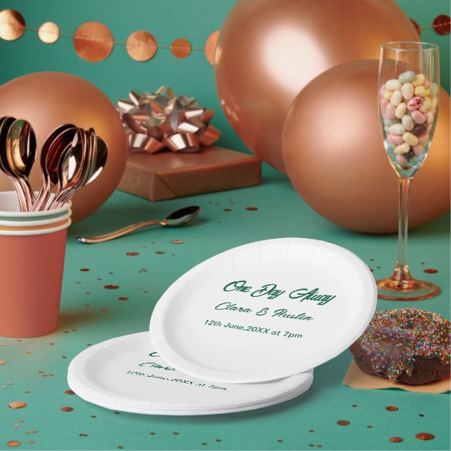 Rehearsal dinner One day away night before name da Paper Plate (Multi)