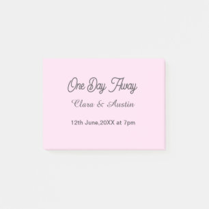 Rehearsal dinner One day away night before name da Post-it Notes