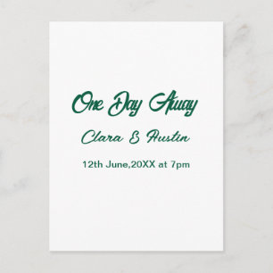 Rehearsal dinner One day away night before name da Postcard
