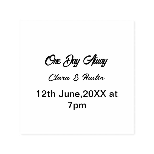 Rehearsal dinner One day away night before name da Self-inking Stamp (Design)