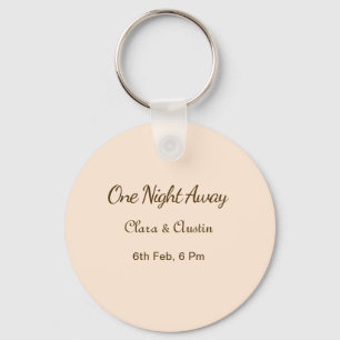 Rehearsal dinner One night away brow orange pastel Key Ring