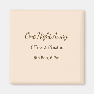 Rehearsal dinner One night away brow orange pastel Magnet