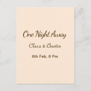 Rehearsal dinner One night away brow orange pastel Postcard