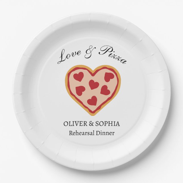 Rehearsal Dinner Pizza Party Paper Plate (Front)