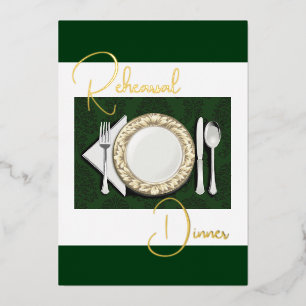 Rehearsal Dinner Place Setting Foil Emerald Green