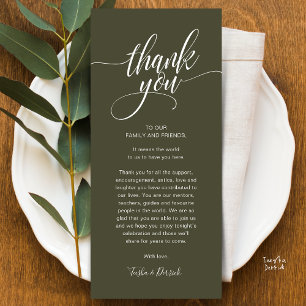 Rehearsal Dinner Place Setting Thank you Card