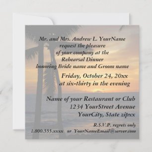 Rehearsal Dinner Romantic Beach Sunset Invitation