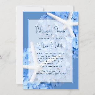 Rehearsal Dinner Seaside Garden Blue Invitation