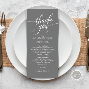 Rehearsal Dinner Thank you Place Setting Card