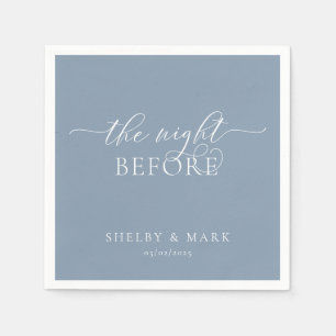 Rehearsal Dinner, The Night Before in Dusty Blue Napkin