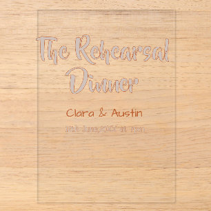 Rehearsal dinner the night before simple minimal m acrylic invitations