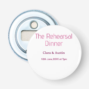 Rehearsal dinner the night before simple minimal m bottle opener