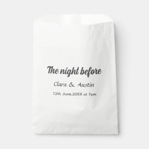 Rehearsal dinner the night before simple minimal m favour bags