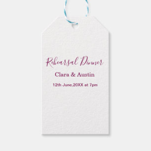 Rehearsal dinner the night before simple minimal m gift tags