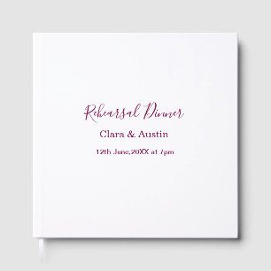 Rehearsal dinner the night before simple minimal m guest book