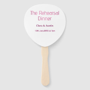 Rehearsal dinner the night before simple minimal m hand fan