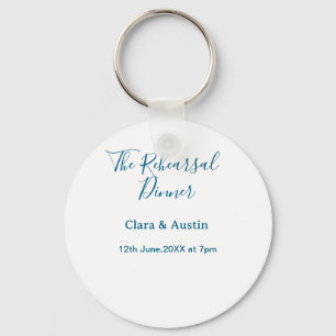 Rehearsal dinner the night before simple minimal m key ring