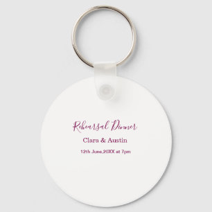 Rehearsal dinner the night before simple minimal m key ring