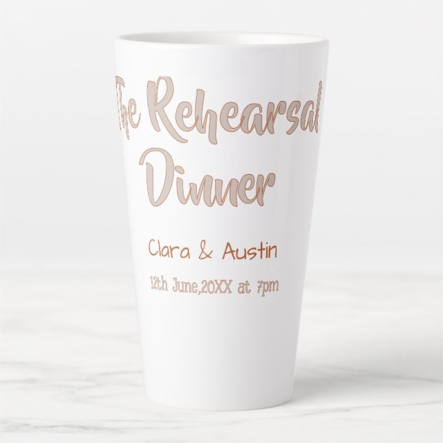 Rehearsal dinner the night before simple minimal m latte mug (Front)