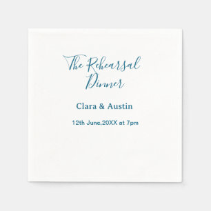 Rehearsal dinner the night before simple minimal m napkin
