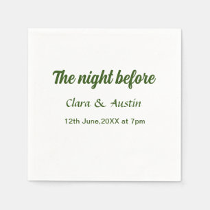 Rehearsal dinner the night before simple minimal m napkin