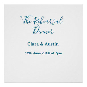 Rehearsal dinner the night before simple minimal m poster