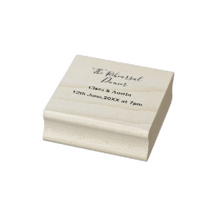 Rehearsal dinner the night before simple minimal m rubber stamp