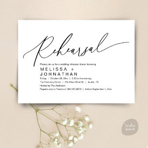 Rehearsal Dinner,The Night Before Wedding Party In Invitation
