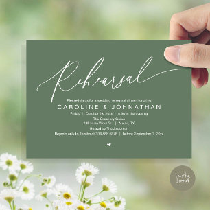 Rehearsal Dinner The Night Before Wedding Party Invitation