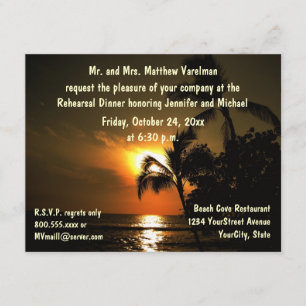 Rehearsal Dinner Tropical Sunset Invitation