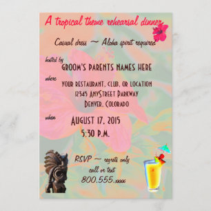Rehearsal Dinner  Tropical Tiki Theme Invitation