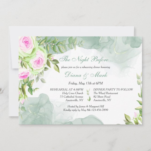 Rehearsal Dinner Watercolor Invitation (Front)