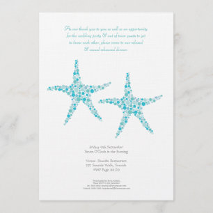 Rehearsal Dinner Wedding Aqua Turquoise Starfish Invitation