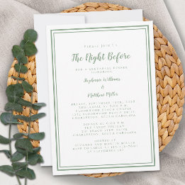 Rehearsal Dinner Wedding Night Before | Sage Green Invitation