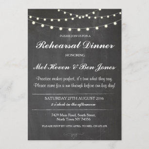 Rehearsal Dinner Wedding Party Chalk Invite