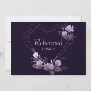 Rehearsal Dinner Wedding Purple Floral Violet Invitation