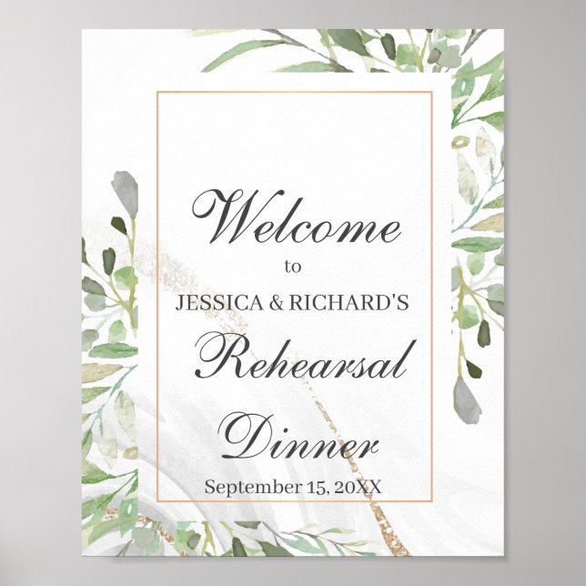 Rehearsal Dinner Welcome Poster Sign (Front)