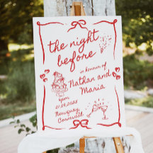 Rehearsal dinner welcome sign hand drawn rehearsal