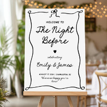 Rehearsal Dinner Welcome Sign, The Night Before