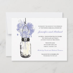 Rehearsal Dinner - Wild Flowers & Mason Jar Invitation
