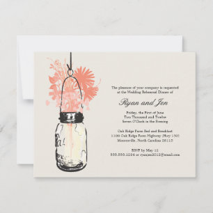 Rehearsal Dinner - Wild Flowers & Mason Jar Invitation