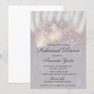 Rehearsal Dinner Winter Snowflake Invitation