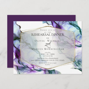 REHEARSAL   Fluid Abstract Ink Ultra Violet Plum Invitation