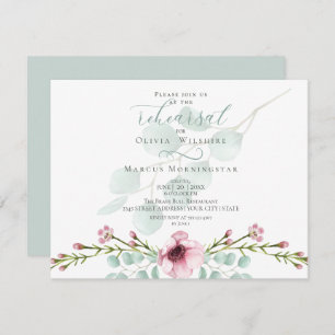 Rehearsal   Fresh Spring Flowers and Foliage Invitation