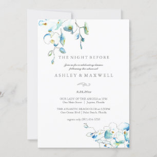 Rehearsal Invitations Watercolor Blue Flowers