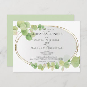 Rehearsal Modern Springtime Eucalyptus Invitation