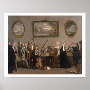 Rehearsal of an Opera, c.1709 (oil on canvas) Poster