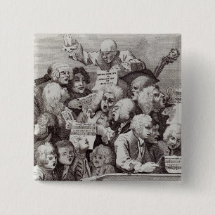 Rehearsal of the Oratorio of Judith, 1734 15 Cm Square Badge