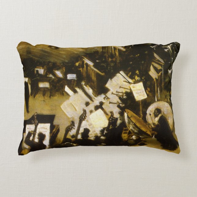 Rehearsal of the Pasdeloup Orchestra by JS Sargent Decorative Cushion (Front)