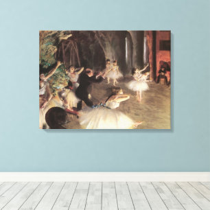 Rehearsal on the Stage by Edgar Degas Canvas Print